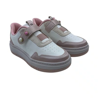 Tênis Pink Cats Casual Flatform Branco com Rosê 5181