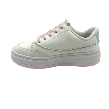 Tênis Pink Cats Flat Form com Brilho Branco 4345
