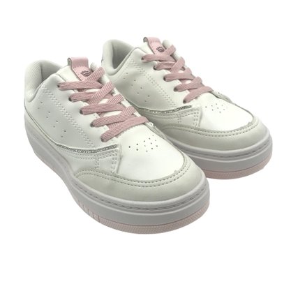 Tênis Pink Cats Flat Form com Brilho Branco 4345
