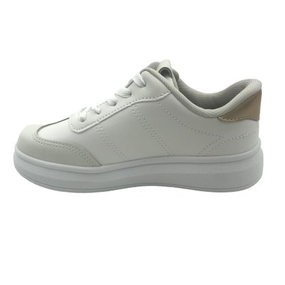 Tênis Pink Cats Flat Form com Cadarço Branco 4641