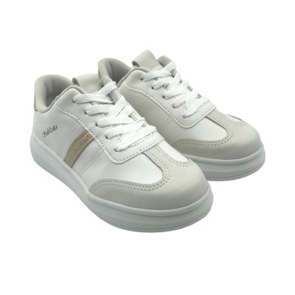 Tênis Pink Cats Flat Form com Cadarço Branco 4641