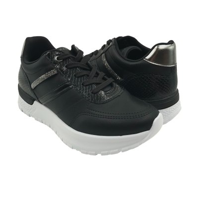 Tênis Ramarim Casual Sneakers com Strass Preto 2488203