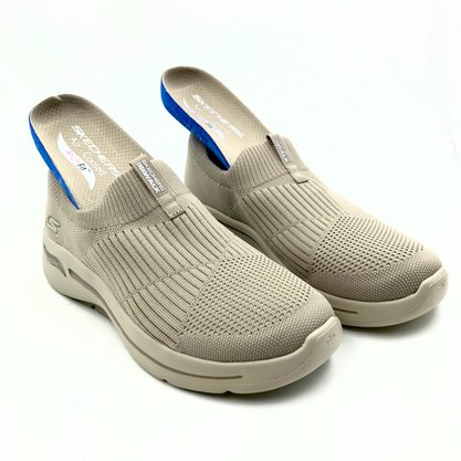 Tênis Skechers Feminino Go Walk Arch Fit Iconic Bege