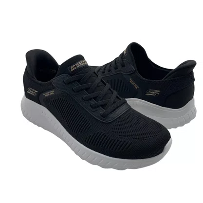 Tênis Skechers Feminino Slip-ins Bobs Squad Chaos Preto