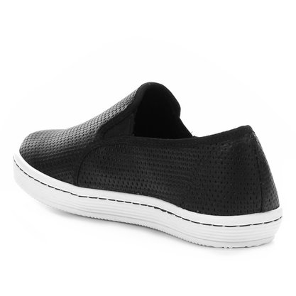 Tênis Slip On Bottero Couro Natural Preto 302001