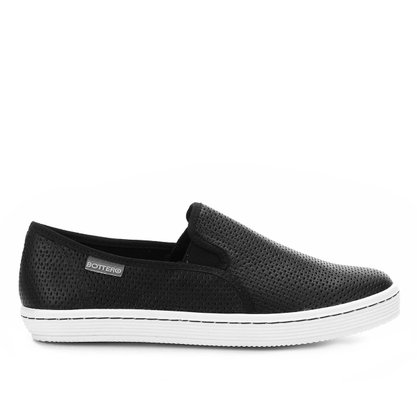 Tênis Slip On Bottero Couro Natural Preto 302001