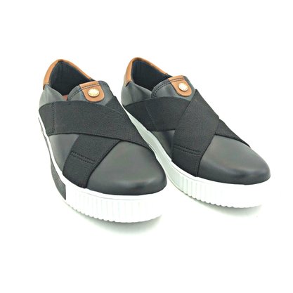 Tênis Slip On Pegada Couro Preto 219004