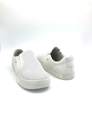 Tênis Slip On Pegada Feminino Couro Natural Branco