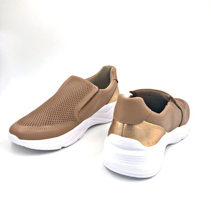 Tênis Slip On Pegada Feminino Couro Natural Pele 218803