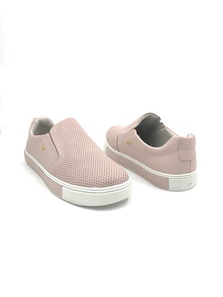 Tênis Slip On Pegada Feminino Couro Natural Rosê
