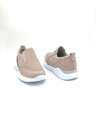 Tênis Slip On Pegada Feminino Couro Natural Rosê