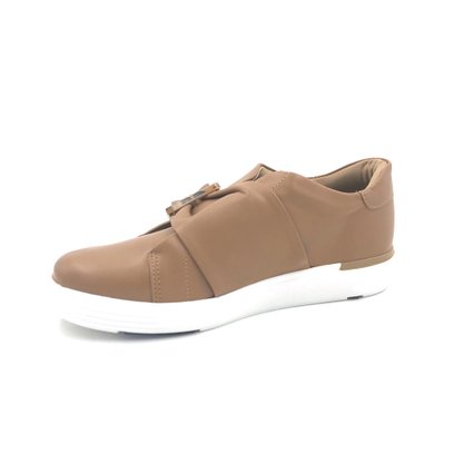 Tênis Slip On Usaflex Couro Camel 5107