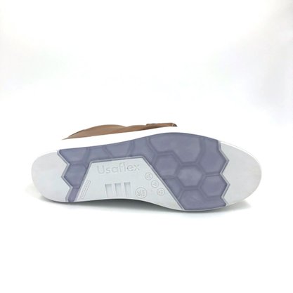 Tênis Slip On Usaflex Couro Camel 5107