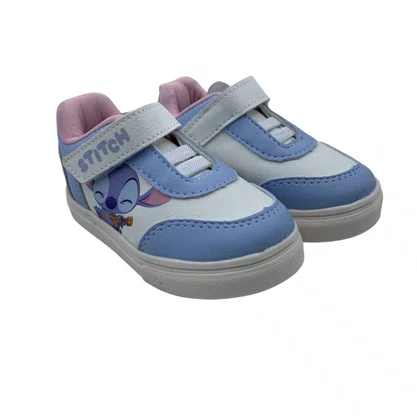 Tênis Stitch Menina Disney Calce Fácil Branco com Azul