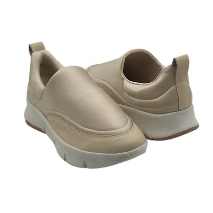 Tênis Usaflex Casual Tecido Elástico Nude 0702