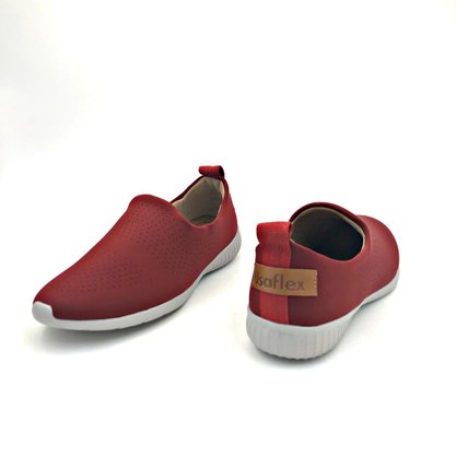 Tênis Usaflex Vermelho Calce Fácil Z9310 Sola Leve