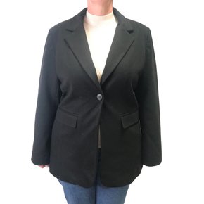 Blazer Alpelo Lã Médio com Um Botão Preto 20800087