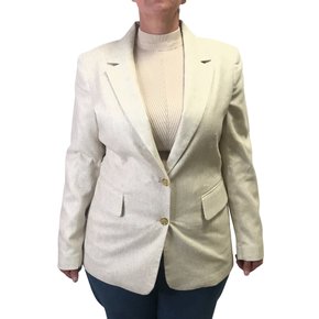 Blazer Maria Madalena Linho Curto Bege 110254264