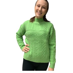Blusa Alpelo Feminina Linha Tricot Gola Alta Verde 10900539