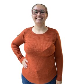 Blusa Dunialin Feminina Plus Size Modal Terracota 2287