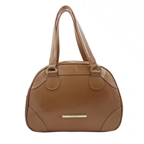 Bolsa Baú Tote Scamboo Couro Caramelo 2024