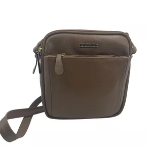 Bolsa Feminina Transversal de Couro Brilho da Pele Bege 499