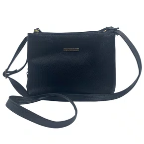 Bolsa Feminina Transversal de Couro Brilho da Pele Preta 508