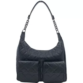 Bolsa Hobo Grande Scamboo Couro Preta 2025