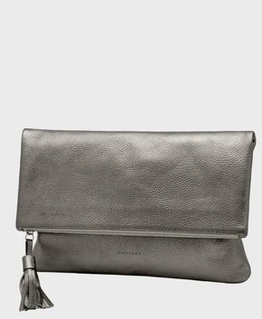 Bolsa Mariart Couro Clutch Hibisco Ônix