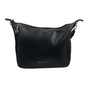 Bolsa Mariart Couro Transversal Preta Lagos