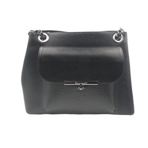 Bolsa Scamboo Couro Alça em Corrente Preta 1898