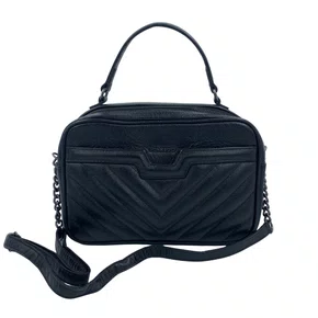 Bolsa Tote de Ombro Scamboo Couro Preta 1855