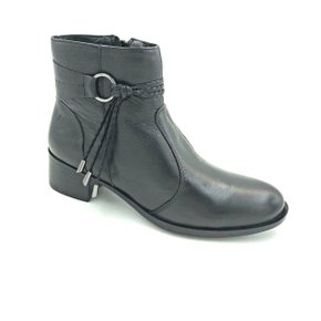 Bota Cano Curto Comfort Plus Couro Preta 7299