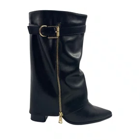 Bota Capa Ramarim Preta 2658131 Cano Médio Bico Fino