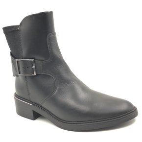 Bota Comfortflex Cano Baixo Couro Preta 2369303