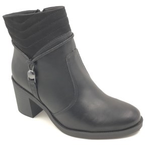 Bota Comfortflex Cano Baixo Salto Bloco Preta 2399302