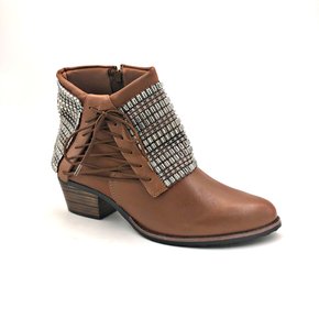 Bota Feminina Tanara Couro Caramelo Cano Curto 0306