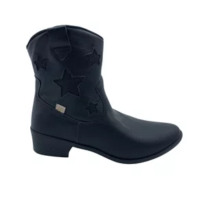 Bota Kidy Menina Western Country com Brilho Preta 3120013