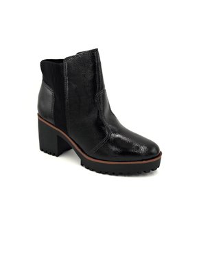 Bota Moleca Verniz Preta Solto Grosso Solado Tratorado