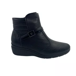 Bota Piccadilly Preta 117136 Cano Curto Anabela Térmica