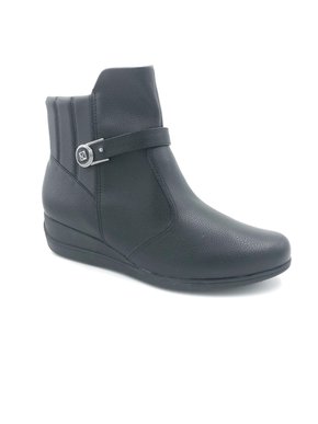 Bota Piccadilly Preta Anabela Forro Térmico 117068