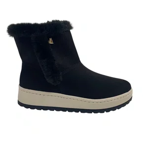 Bota Via Marte Preta 25900709 Cano Curto Camurça Pelo