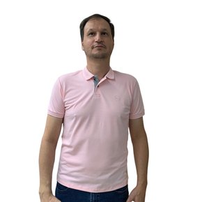 Camisa Sallo Gola Polo Slim Básica Rosa 4711