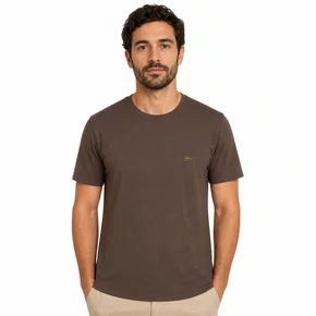 Camiseta Masculina Sallo Slim Fit Marrom 1157