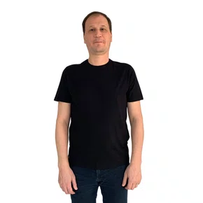 Camiseta Sallo Manga Curta Malha Fragrance Slim Preta 1158