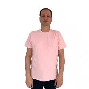 Camiseta Sallo Slim Manga Curta Rosa 1157