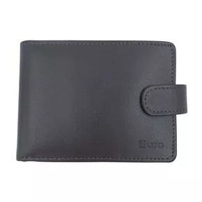 Carteira Euro Couro Masculina Marrom com Fecho