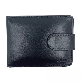 Carteira Euro Couro Masculina Preta com Fecho