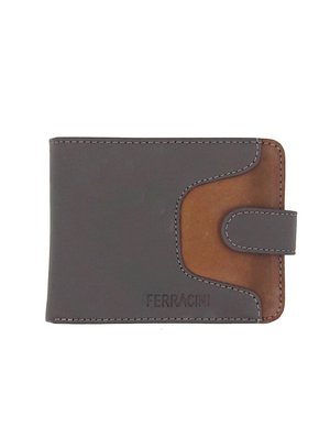 Carteira Ferracini Couro Natural Chocolate/Mostarda 05