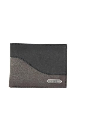 Carteira Ferracini Couro Natural Jeans Preto/Marrom 14